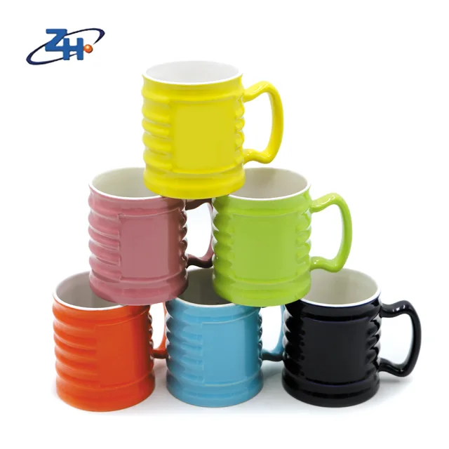 18oz ceramic customized glazed mug promotional colorful cup