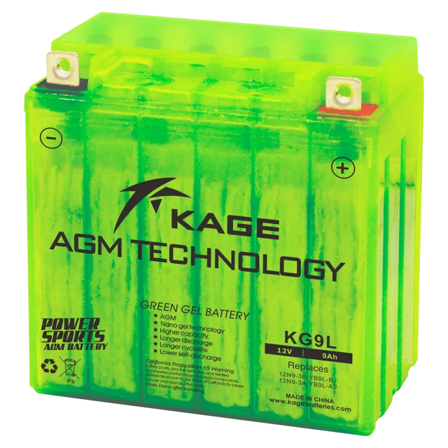 Motorcycle battery KGZ9L Green Gel Battery