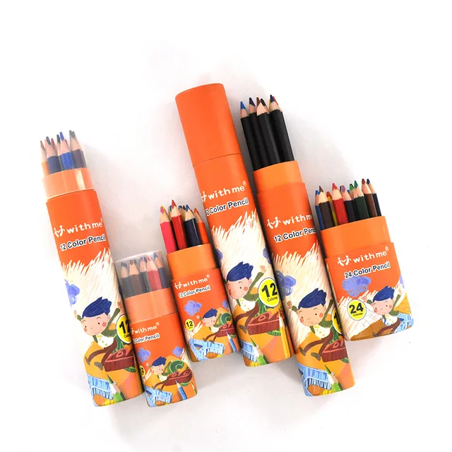 Half size, full size pencil, mini color pencils