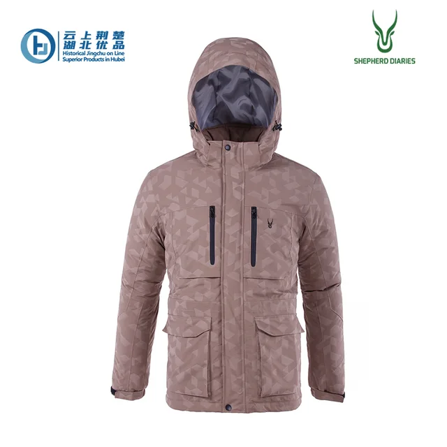 Men's hooded full printing padding jacket
