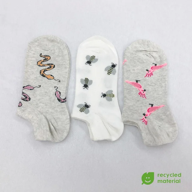 Womens jacquard socks with recycel polyester from GRS