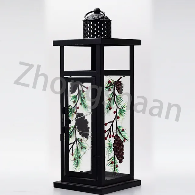 HAND PAINTED IRON Lantern