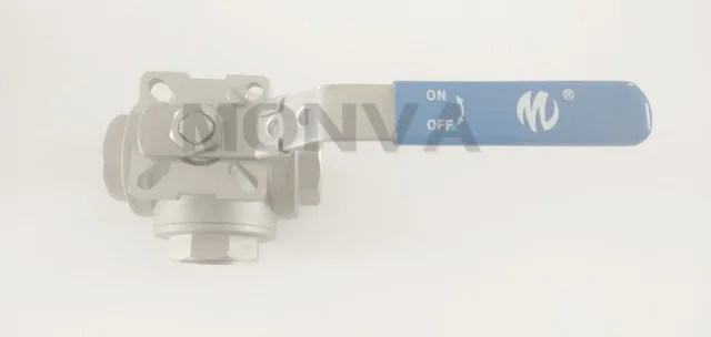 3-way Ball Valve with Mounting Pad Full bore and Reduce bore