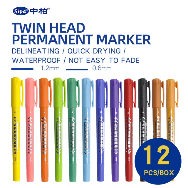 Twin Head Permanent Refillable Marker Sm192
