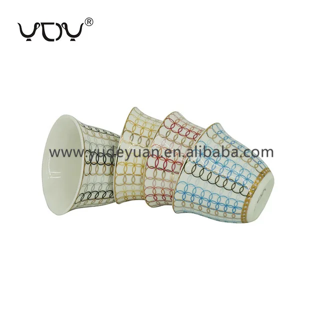 YDY factory price new bone china 12pcs gold trim cawa cups