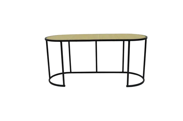 Rattan tea table with iron base