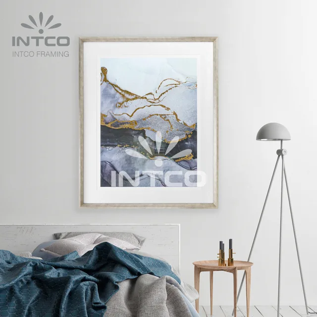 Framed Art Set-Abstract black/Gold