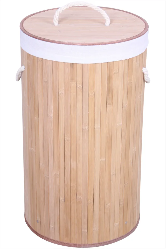 Round Bamboo Hamper,bamboo laundry basket