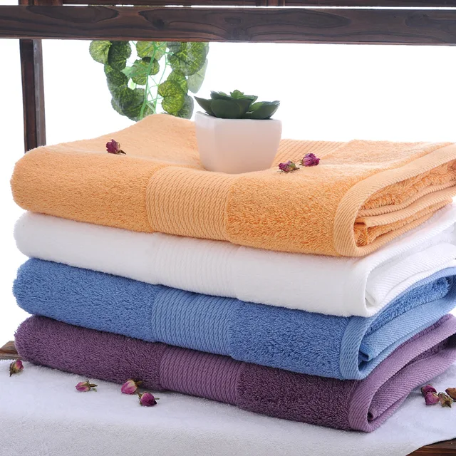 Custom Dobby Embroidery Towels Gift 100% Cotton Multiple Solid Color Bath Hand Face Towel