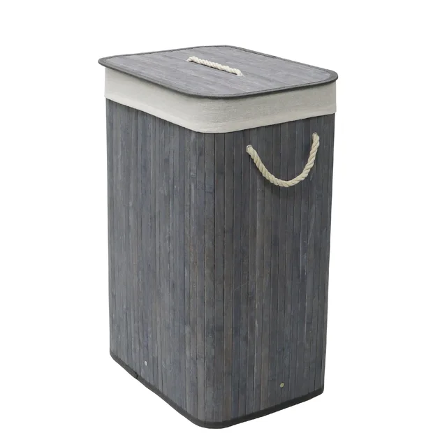 Foldable Rectangular Bamboo Hamper,bamboo laundry basket