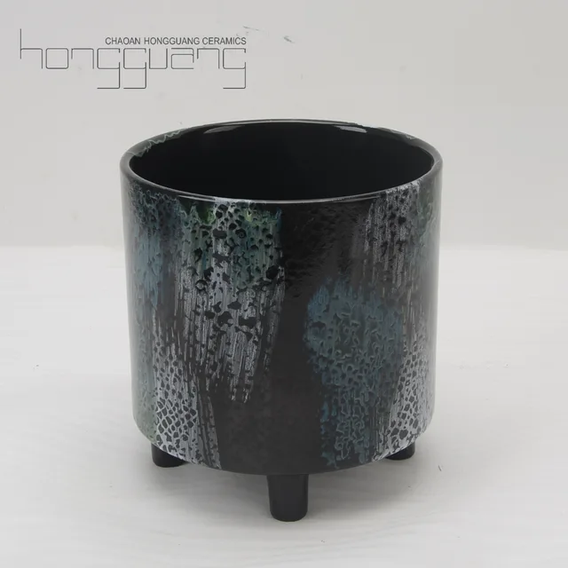 8.5"Ceramic Pot With Feet