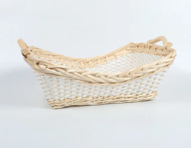 Kingwillow wholesale handwave rect. gift wicker storage fruit basket tray storage tray
