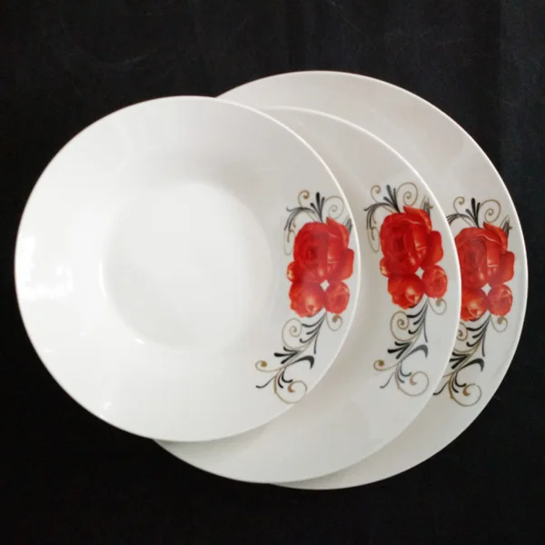Round 9"wholesale flower design porcelain soup plate ceramic soup plate ceramic soup plate