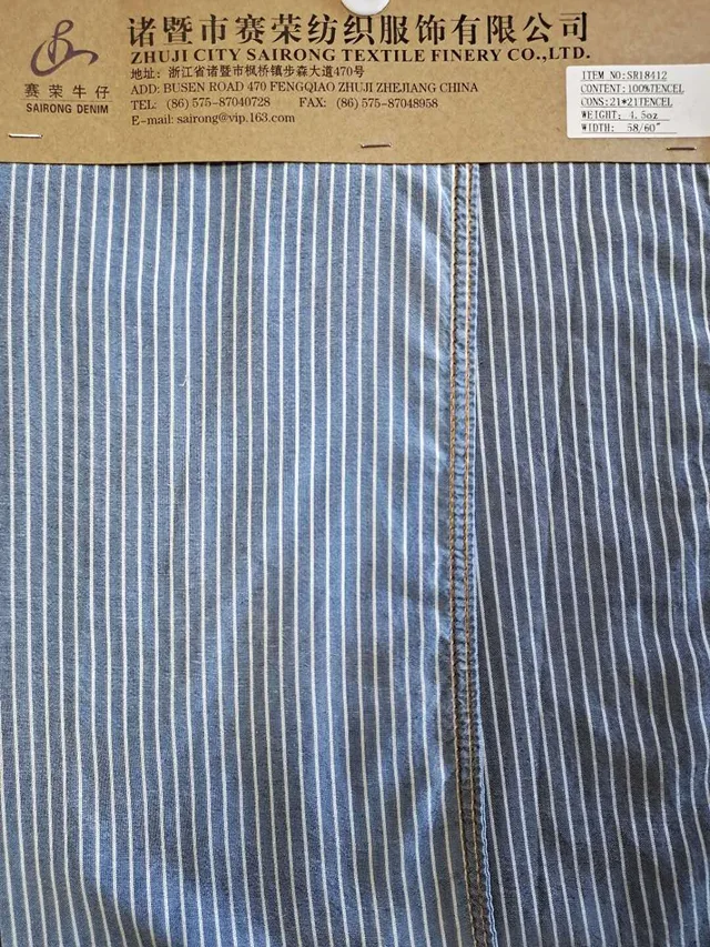 4.5oz Tencel Stripe Denim