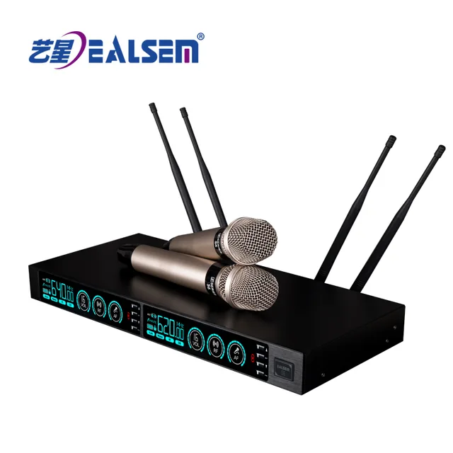 UHF True diversity wireless rechargeable microphone