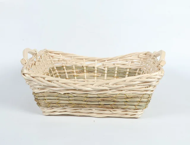 Kingwillow wholesale handweave RECT. gift wicker storage fruit basket tray storage tray