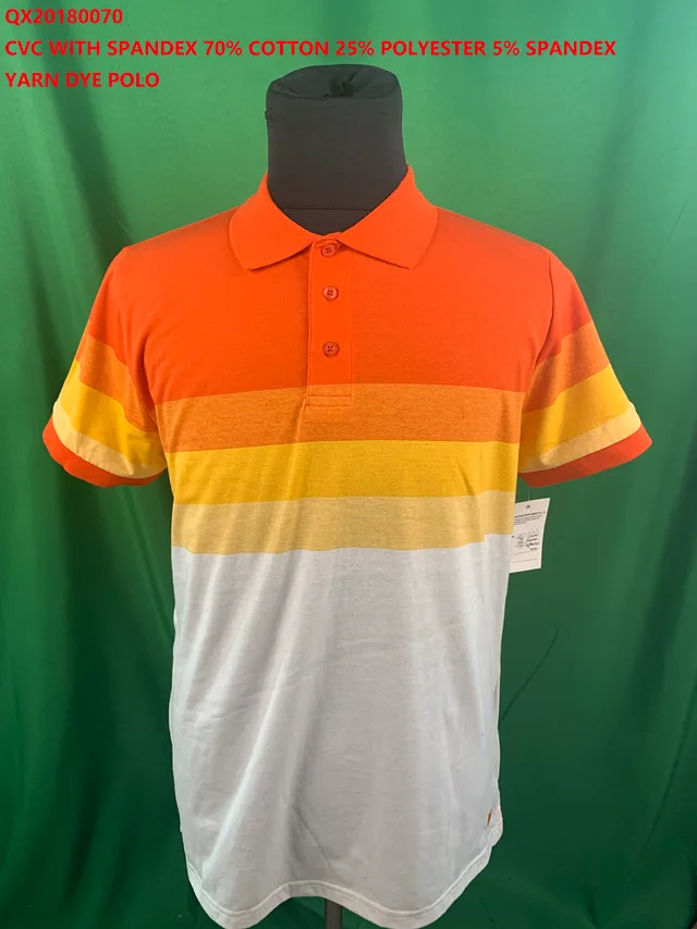 Qx20180070 Cvc With Spandex Yarn Dye Polo