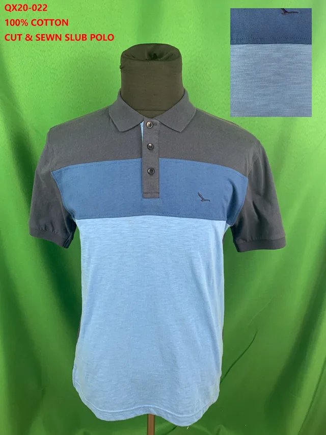 Qx20-022 100% Cotton Cut & Sewn Slub Polo