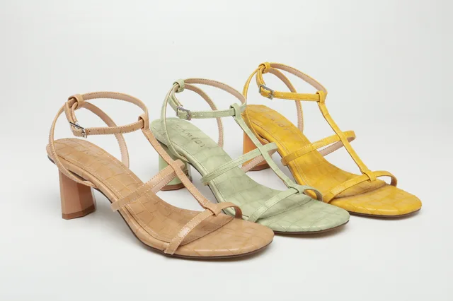 CAMIDYSS2021 Women's sandals straps with chunky heel fashion PU shoes