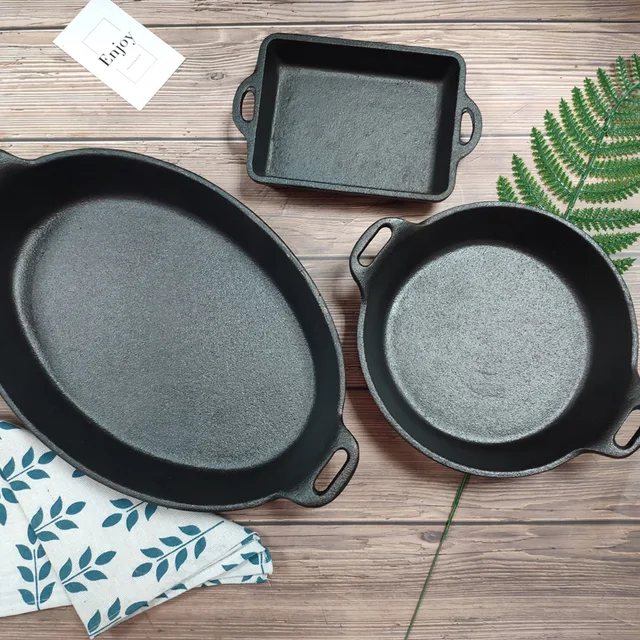 Cast iron round & oval bakeware