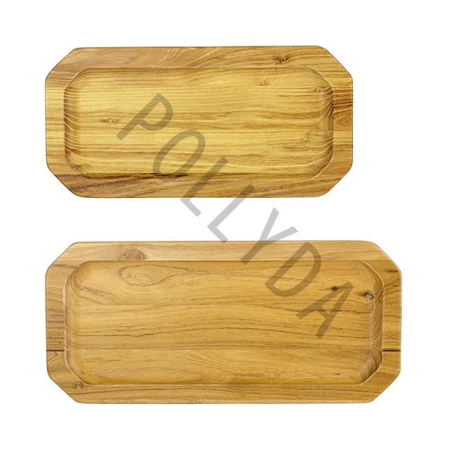 Teak Wood octangle snack tray TET102
