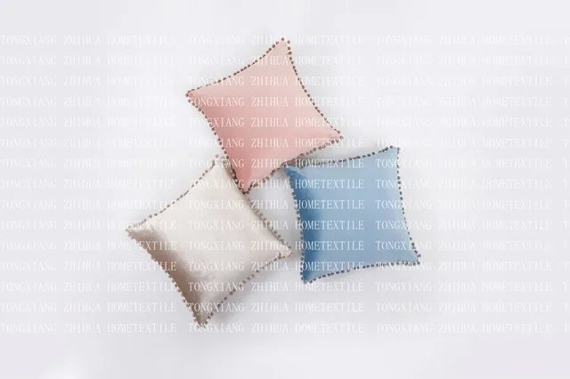 Velvet pompom cushion, cushion cover