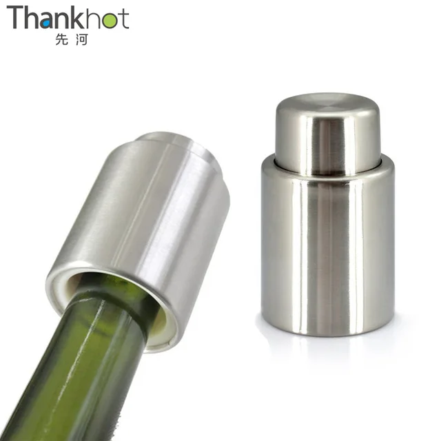 Press type Vacuum Wine Stopper Stainless Steel (size L)