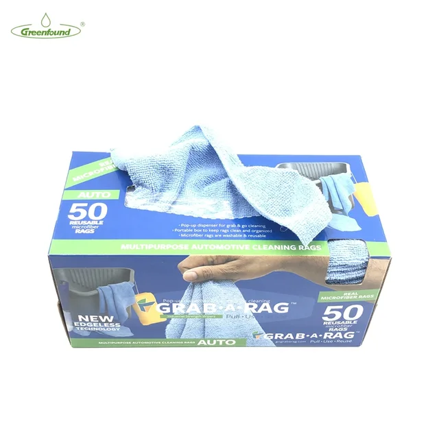 Ultrasonic Cut MicrofiberAuto Cleaning Cloths Cleaning Rags Grab a Rag 50pk