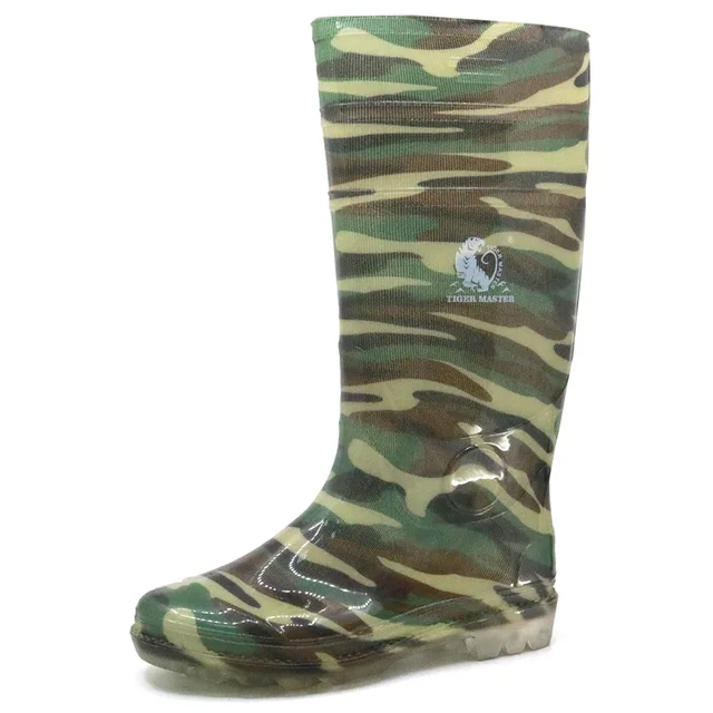Slip resistant waterproof lightweight non safety PVC glitter rain boots