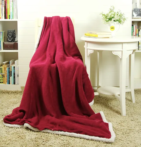 Coral fleece sherpa throw
