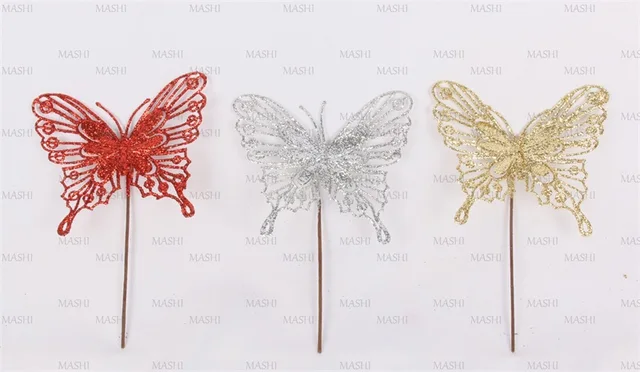 Xmas Branch With Glitter Butterfly