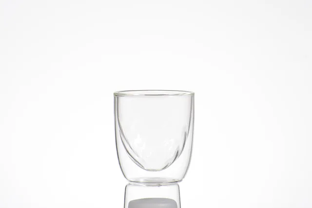 Glass double coffee cup