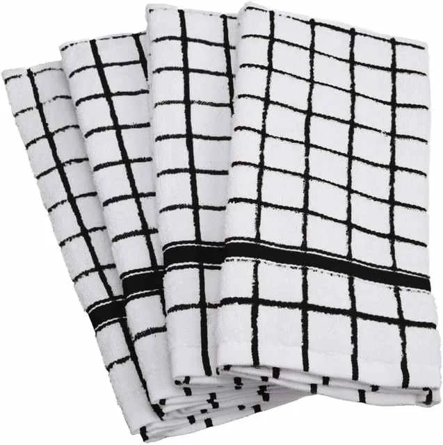 Terry check kitchen towels