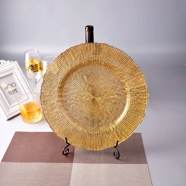 Irregular rim glass fruit charger plate, cake stand/plate