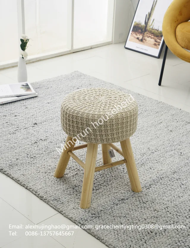Hand-woven stool,knitting stool