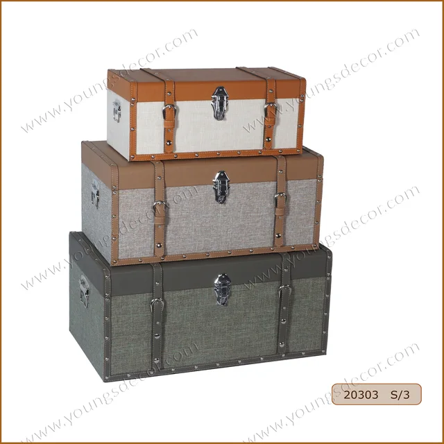 Cotton Linen With Pu Combination Trunks