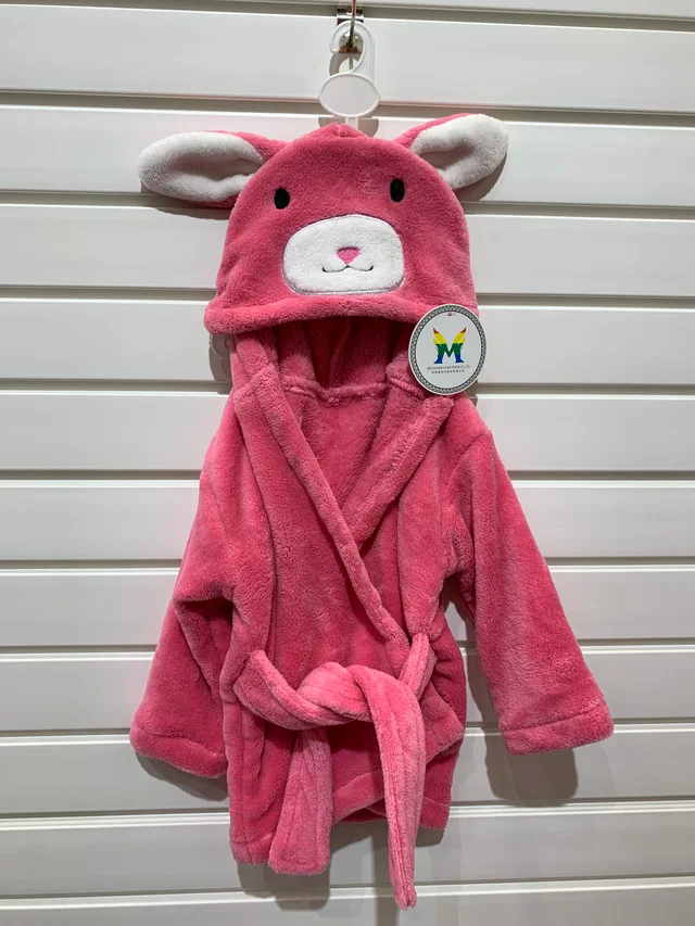 Baby bathrobe with 3D embroidery