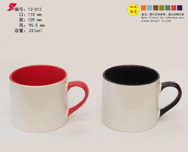 Glaze mug two tone color mug