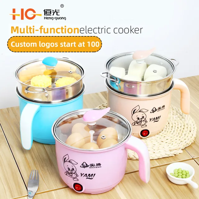 Hengguang stainless steel hot pot takeout electric hot pot multi-functional dormitory hot pot double handle double deck electric boiler electric cooking pot