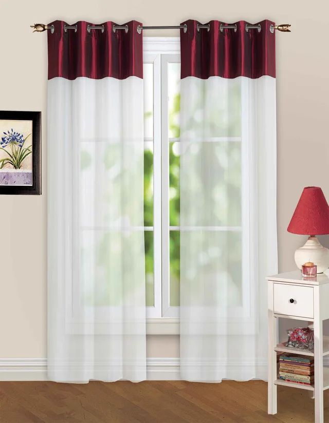 Voile + taffeta curtains