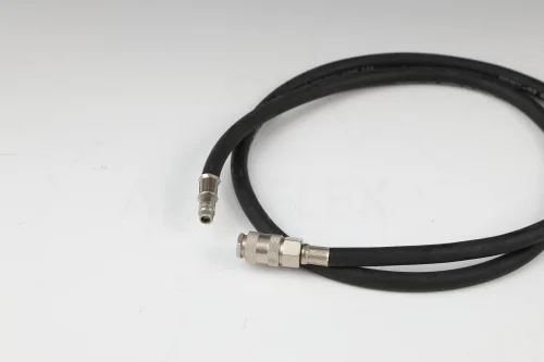 Black rubber air hose with universal type quick coupler