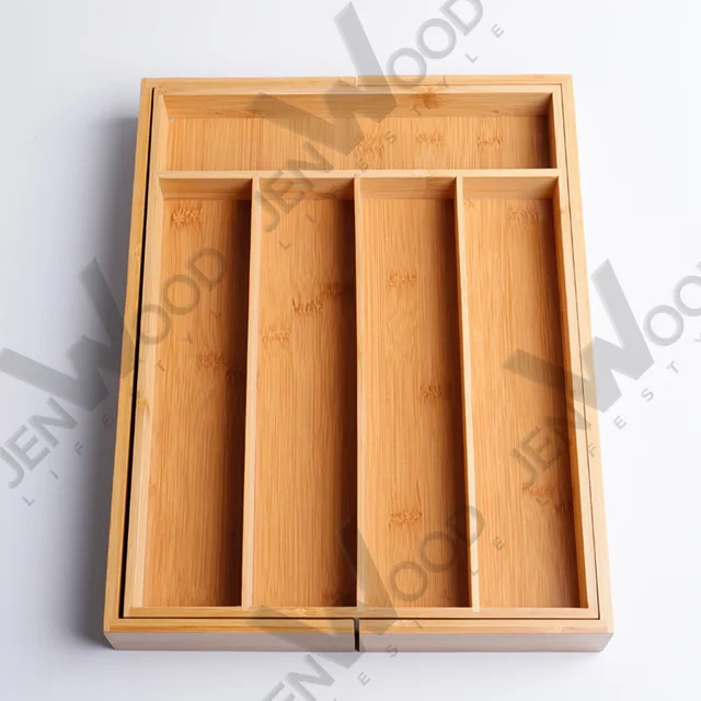 Bamboo drawer cutlery tray