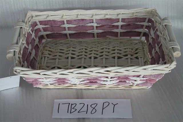 Kingwillow wholesale handweave gift wicker storage fruit basket tray storage tray