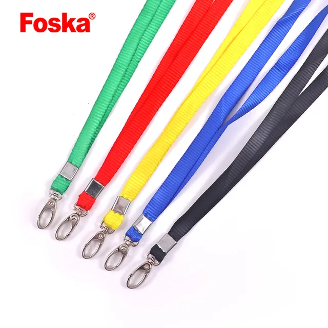 Foska Popular 90cm Color Polyester Custom Neck keychain Lanyards