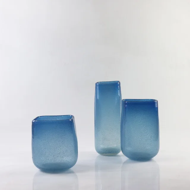Handmade blown colored glass hurricane