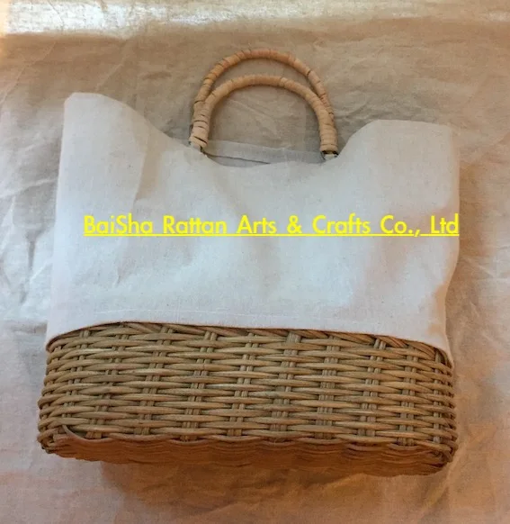 WOVEN Rattan CANVAS BAG