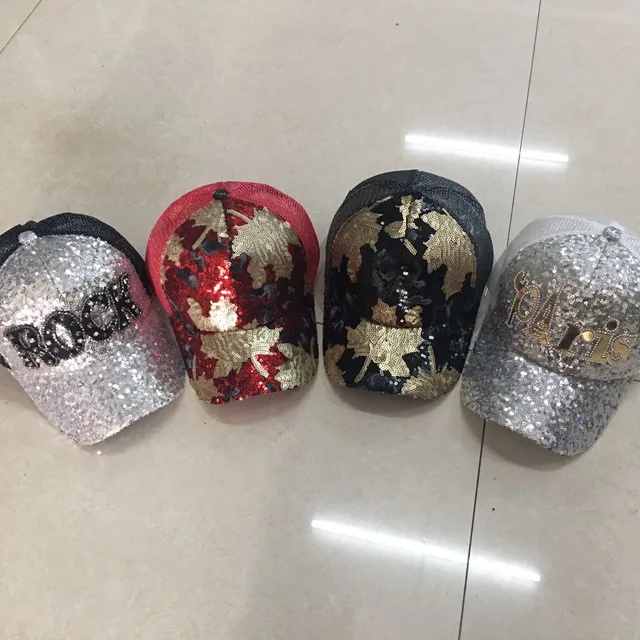 5 panels trucker caps with customized bling-bling stone