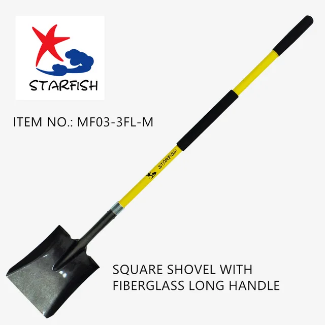 Square Shovel With Fiberglass Long Handle