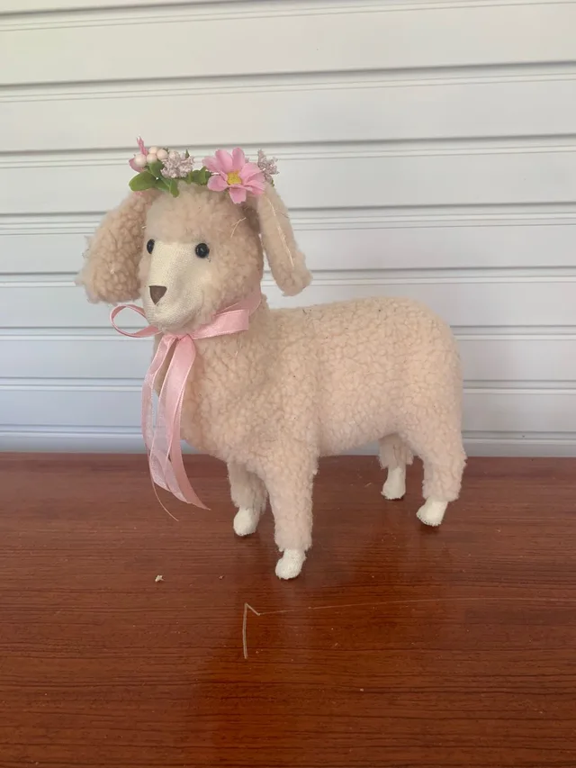 Foam Sheep With Flower Deco