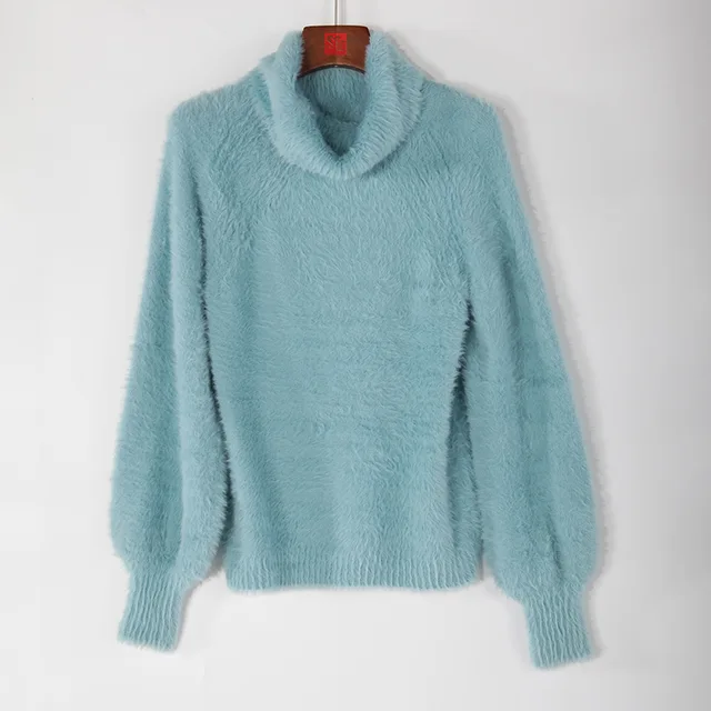 Lady knitting sweater